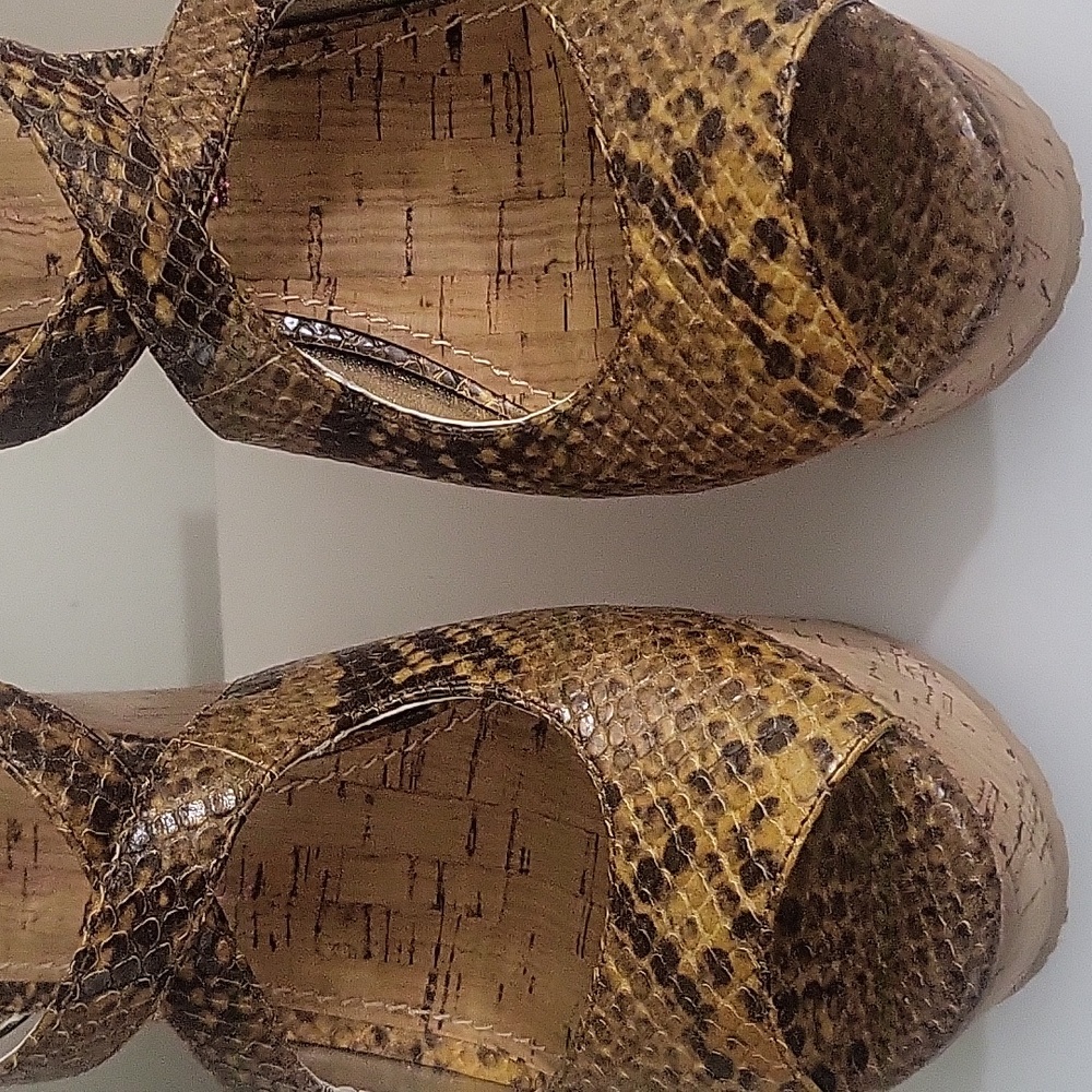 Elaine Turner Python Wedge Sandals - image 4